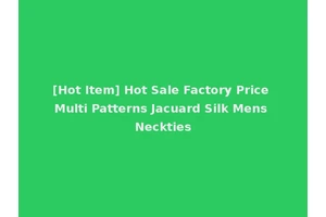 [Hot Item] Hot Sale Factory Price Multi Patterns Jacuard Silk Mens Neckties