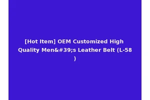 [Hot Item] OEM Customized High Quality Men's Leather Belt (L-58)