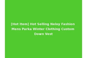 [Hot Item] Hot Selling Neloy Fashion Mens Parka Winter Clothing Custom Down Vest