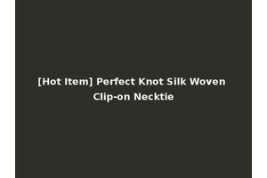 [Hot Item] Perfect Knot Silk Woven Clip-on Necktie