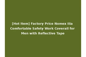[Hot Item] Factory Price Nomex Iiia Comfortable Safety Work Coverall for Men with Reflective Tape
