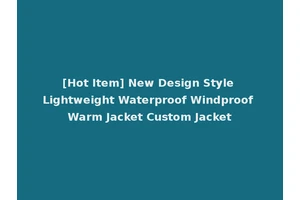 [Hot Item] New Design Style Lightweight Waterproof Windproof Warm Jacket Custom Jacket