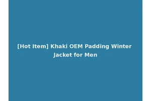 [Hot Item] Khaki OEM Padding Winter Jacket for Men