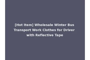 [Hot Item] Wholesale Winter Bus Transport Work Clothes for Driver with Reflective Tape