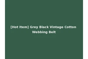 [Hot Item] Grey Black Vintage Cotton Webbing Belt