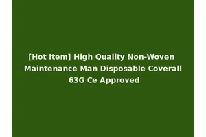 [Hot Item] High Quality Non-Woven Maintenance Man Disposable Coverall 63G Ce Approved