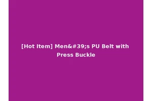 [Hot Item] Men's PU Belt with Press Buckle