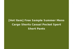 [Hot Item] Free Sample Summer Mens Cargo Shorts Casual Pocket Sport Short Pants