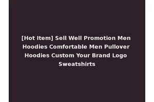 [Hot Item] Sell Well Promotion Men Hoodies Comfortable Men Pullover Hoodies Custom Your Brand Logo Sweatshirts