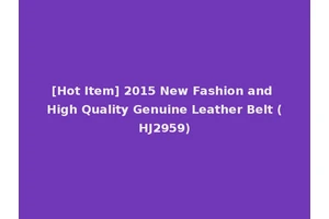 [Hot Item] 2015 New Fashion and High Quality Genuine Leather Belt (HJ2959)