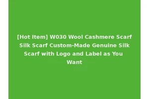 [Hot Item] W030 Wool Cashmere Scarf Silk Scarf Custom-Made Genuine Silk Scarf with Logo and Label as You Want