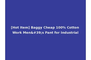 [Hot Item] Baggy Cheap 100% Cotton Work Men's Pant for Industrial