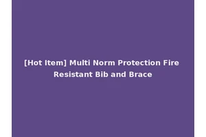 [Hot Item] Multi Norm Protection Fire Resistant Bib and Brace