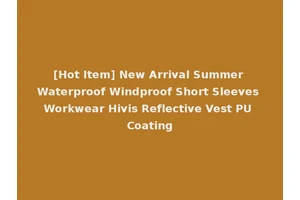 [Hot Item] New Arrival Summer Waterproof Windproof Short Sleeves Workwear Hivis Reflective Vest PU Coating