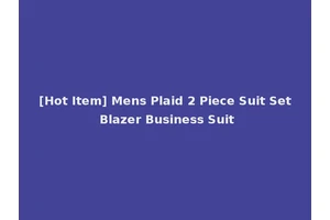 [Hot Item] Mens Plaid 2 Piece Suit Set Blazer Business Suit