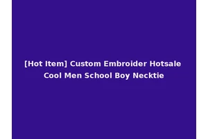 [Hot Item] Custom Embroider Hotsale Cool Men School Boy Necktie