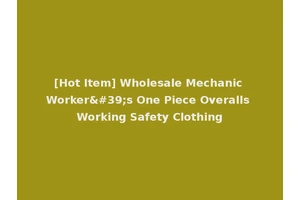 [Hot Item] Wholesale Mechanic Worker's One Piece Overalls Working Safety Clothing