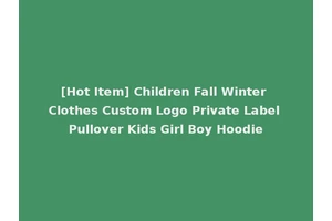 [Hot Item] Children Fall Winter Clothes Custom Logo Private Label Pullover Kids Girl Boy Hoodie