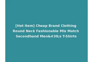 [Hot Item] Cheap Brand Clothing Round Neck Fashionable Mix Match Secondhand Men's T-Shirts