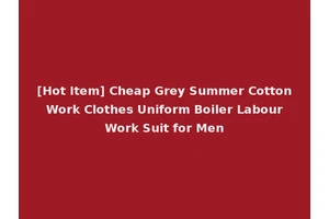 [Hot Item] Cheap Grey Summer Cotton Work Clothes Uniform Boiler Labour Work Suit for Men