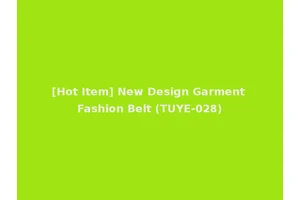 [Hot Item] New Design Garment Fashion Belt (TUYE-028)