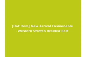 [Hot Item] New Arrival Fashionable Western Stretch Braided Belt