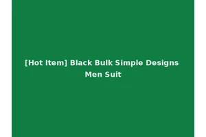 [Hot Item] Black Bulk Simple Designs Men Suit