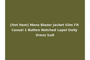 [Hot Item] Mens Blazer Jacket Slim Fit Casual 1 Button Notched Lapel Daily Dress Suit