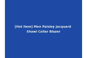 [Hot Item] Men Paisley Jacquard Shawl Collar Blazer