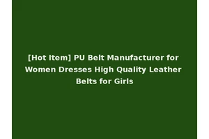 [Hot Item] PU Belt Manufacturer for Women Dresses High Quality Leather Belts for Girls
