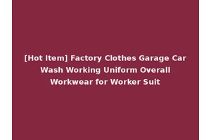 [Hot Item] Factory Clothes Garage Car Wash Working Uniform Overall Workwear for Worker Suit