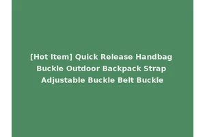 [Hot Item] Quick Release Handbag Buckle Outdoor Backpack Strap Adjustable Buckle Belt Buckle