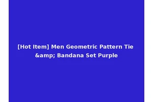 [Hot Item] Men Geometric Pattern Tie &amp; Bandana Set Purple