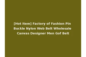 [Hot Item] Factory of Fashion Pin Buckle Nylon Web Belt Wholesale Canvas Designer Men Gof Belt