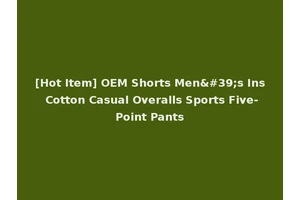 [Hot Item] OEM Shorts Men's Ins Cotton Casual Overalls Sports Five-Point Pants