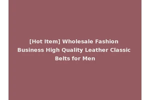 [Hot Item] Wholesale Fashion Business High Quality Leather Classic Belts for Men