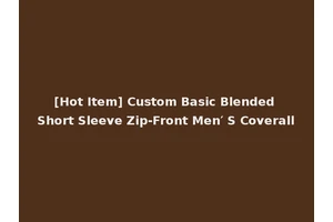 [Hot Item] Custom Basic Blended Short Sleeve Zip-Front Men′ S Coverall