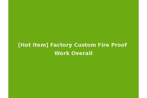 [Hot Item] Factory Custom Fire Proof Work Overall