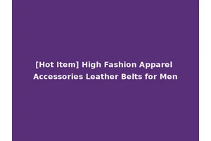 [Hot Item] High Fashion Apparel Accessories Leather Belts for Men