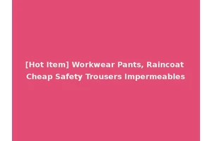 [Hot Item] Workwear Pants, Raincoat Cheap Safety Trousers Impermeables
