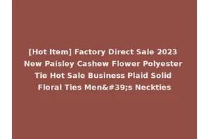 [Hot Item] Factory Direct Sale 2023 New Paisley Cashew Flower Polyester Tie Hot Sale Business Plaid Solid Floral Ties Men's Neckties