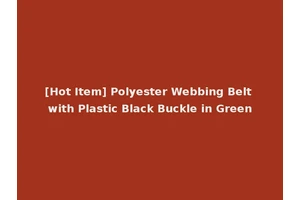 [Hot Item] Polyester Webbing Belt with Plastic Black Buckle in Green