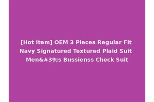 [Hot Item] OEM 3 Pieces Regular Fit Navy Signatured Textured Plaid Suit Men's Bussienss Check Suit
