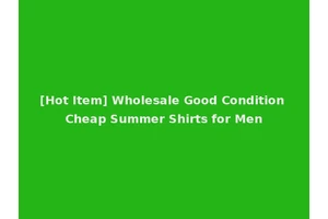 [Hot Item] Wholesale Good Condition Cheap Summer Shirts for Men