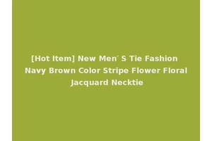 [Hot Item] New Men′ S Tie Fashion Navy Brown Color Stripe Flower Floral Jacquard Necktie