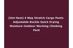 [Hot Item] 4 Way Stretch Cargo Pants Adjustable Buckle Quick Drying Moisture Outdoor Working Climbing Pant