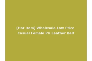 [Hot Item] Wholesale Low Price Casual Female PU Leather Belt