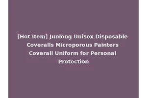 [Hot Item] Junlong Unisex Disposable Coveralls Microporous Painters Coverall Uniform for Personal Protection
