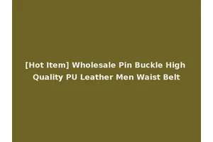 [Hot Item] Wholesale Pin Buckle High Quality PU Leather Men Waist Belt