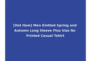 [Hot Item] Men Kintted Spring and Autumn Long Sleeve Plus Size No Printed Casual Tshirt